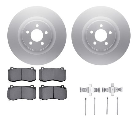 DYNAMIC FRICTION CO 4612-39000, Geospec Rotors with 5000 Euro Ceramic Brake Pads includes Hardware, Silver 4612-39000